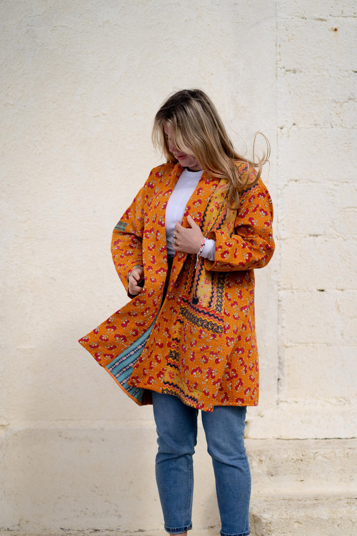 Marigold vintage kantha jacket