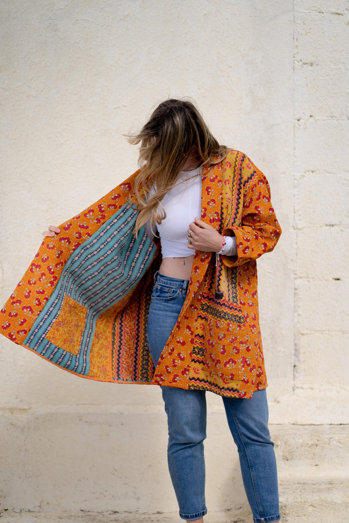 Marigold vintage kantha jacket