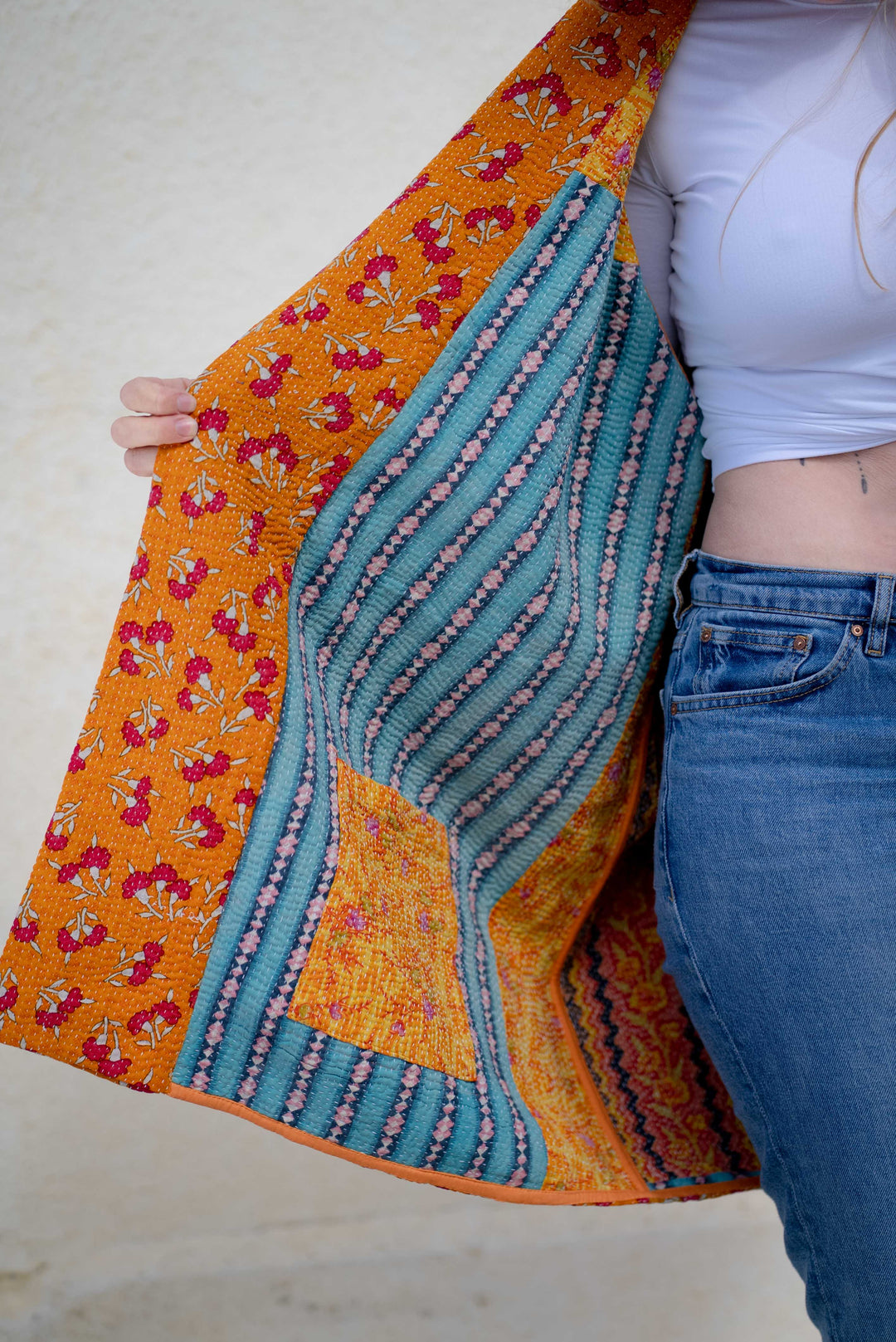 Marigold vintage kantha jacket