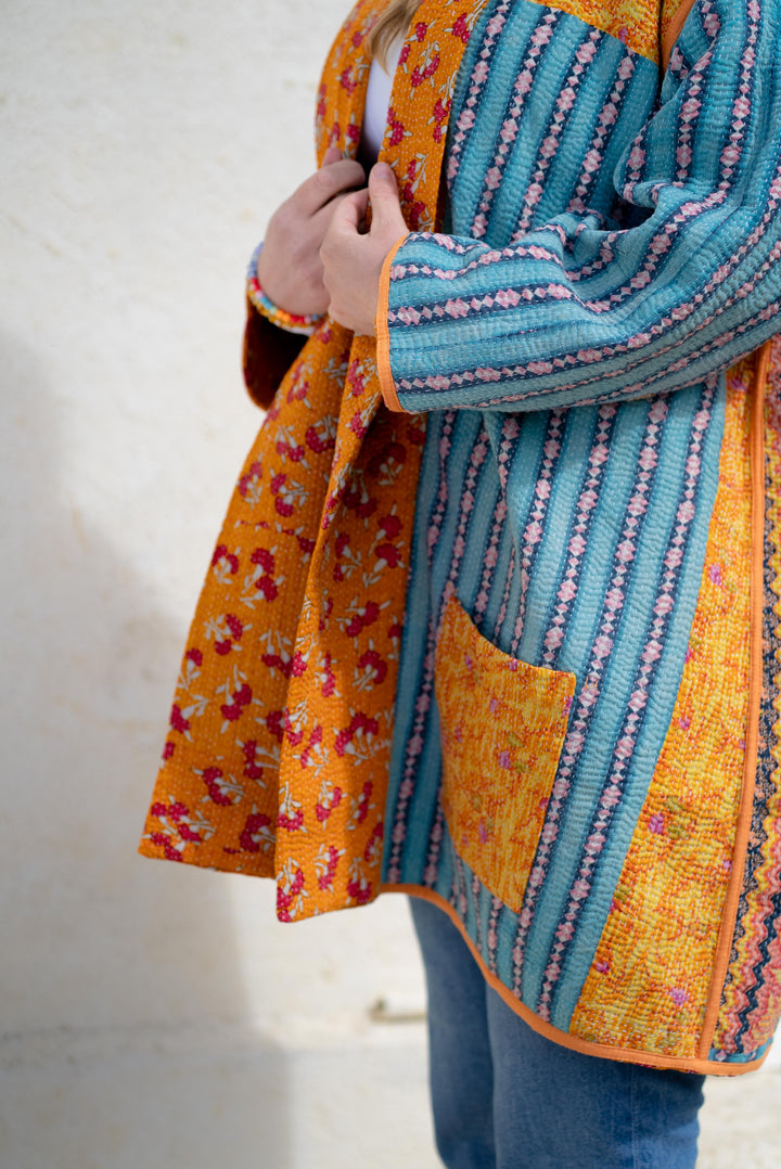 Marigold vintage kantha jacket