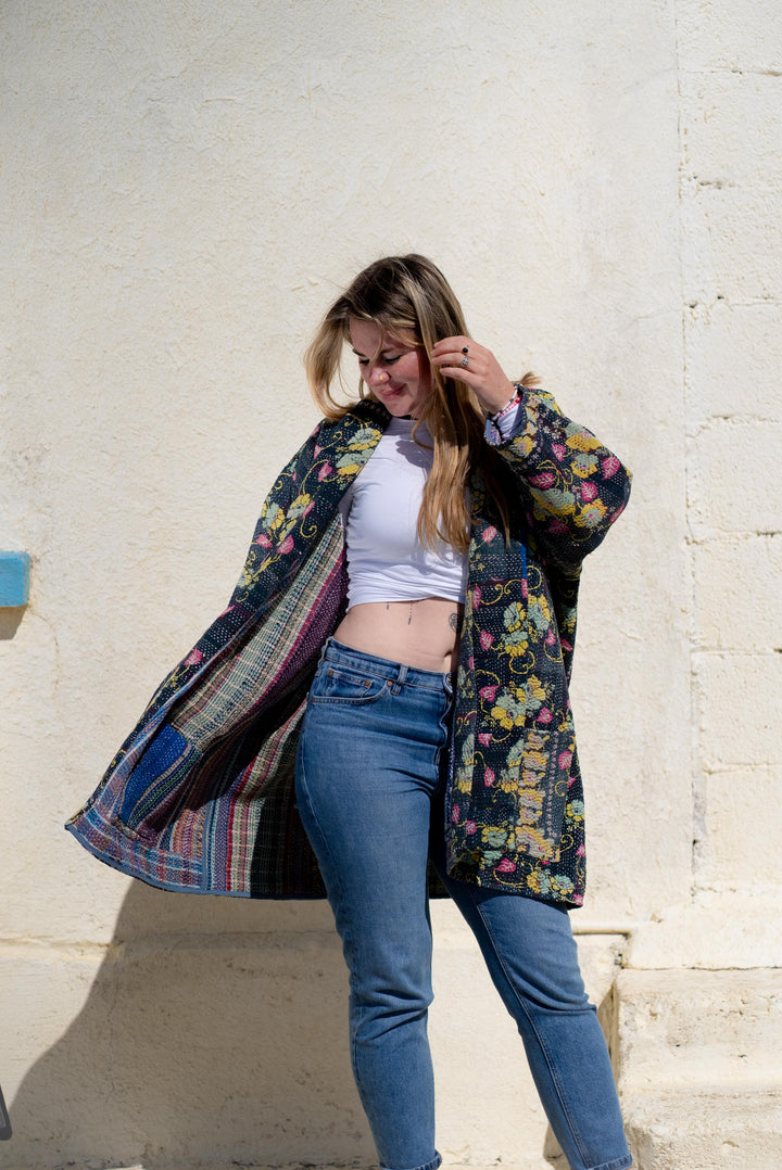 Blackberry vintage kantha jacket