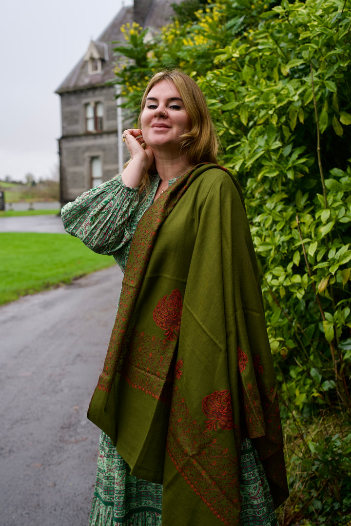 Kashmiri wool shawl Zameen