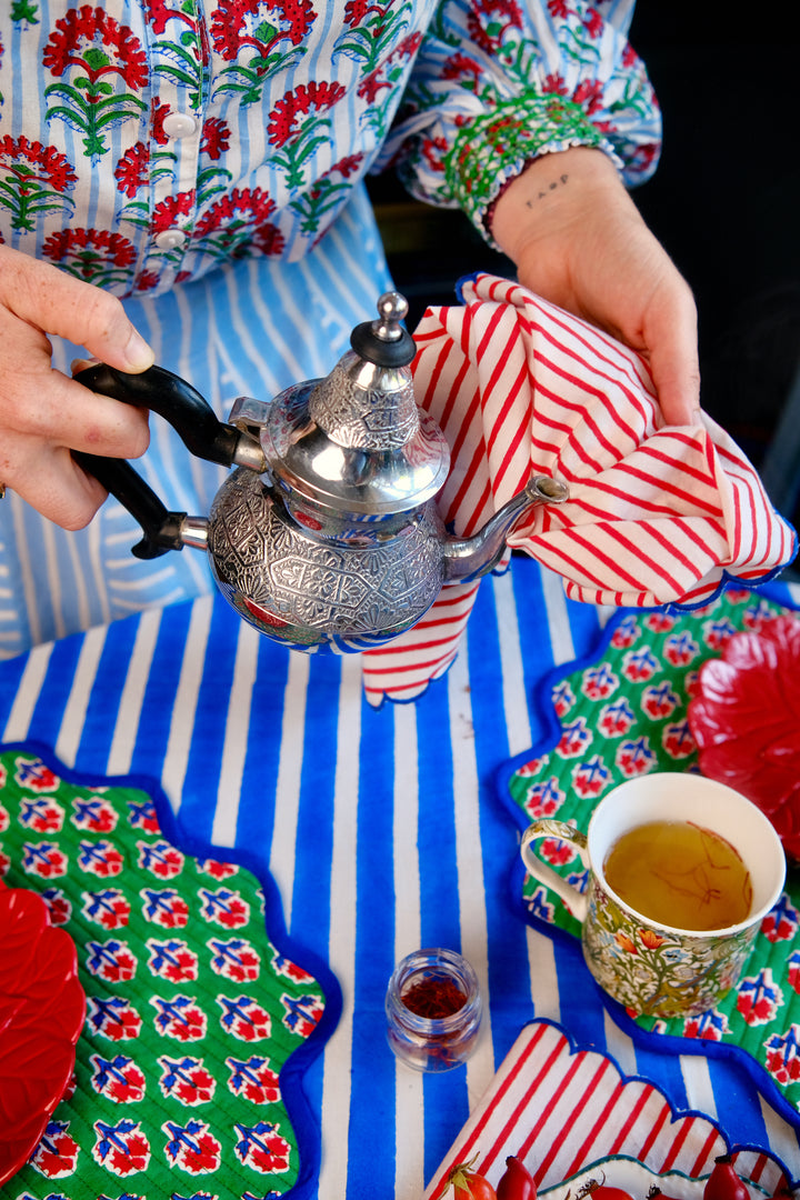 Lalityam Bold Stripe Blockprinted Table Cloth