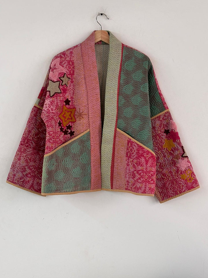 Leela Vintage Kantha Jacket Pink