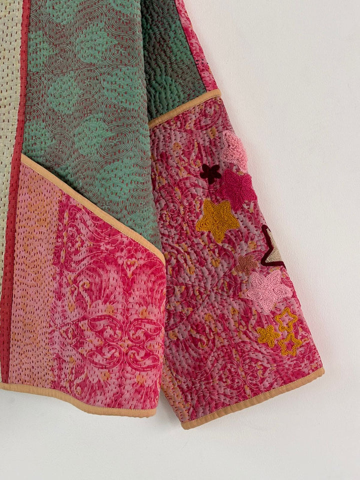 Leela Vintage Kantha Jacket Pink